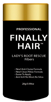 professional image of hair fiber product that covers roots to be used between salon visits called lady's root rescue.