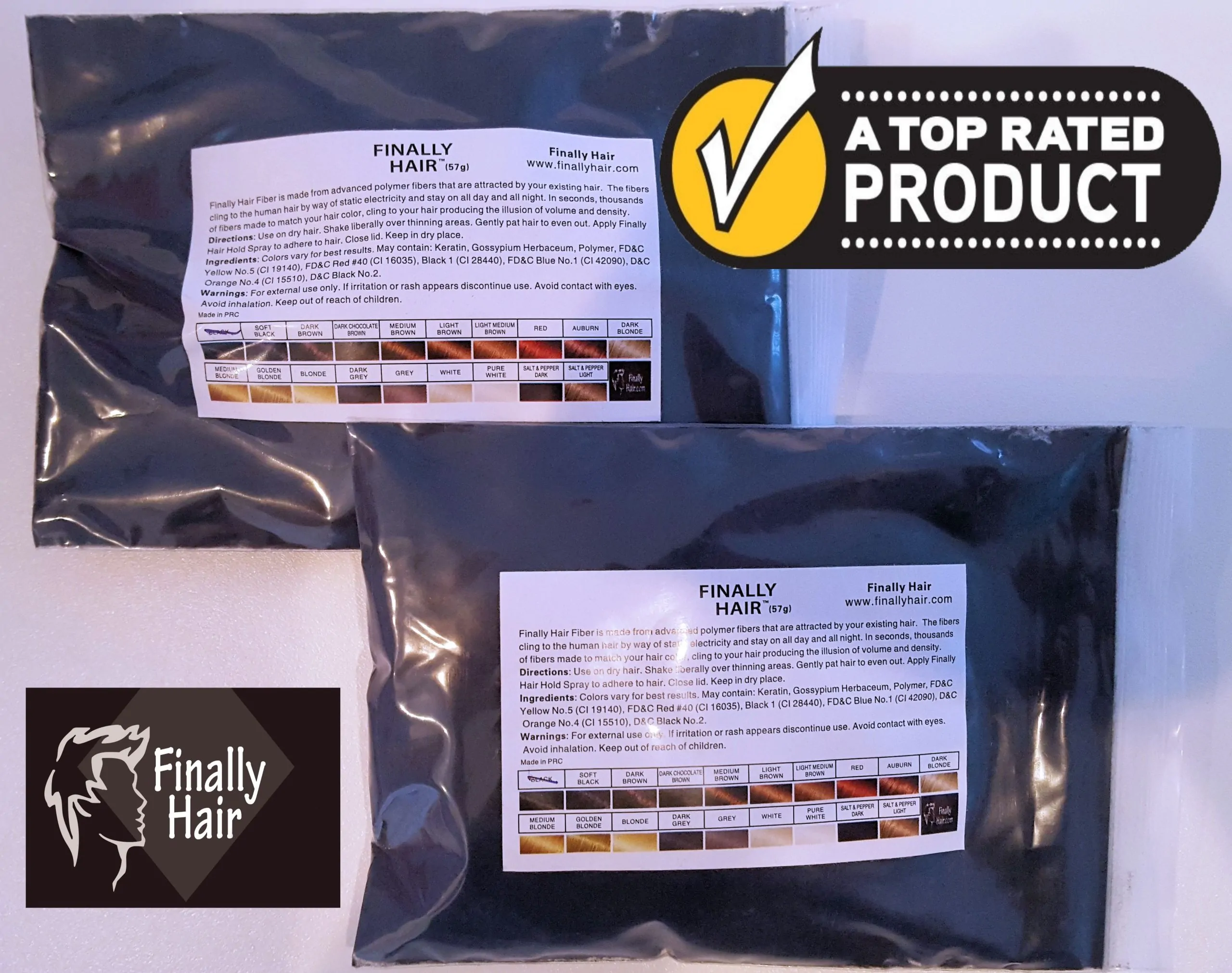 Hair Building Fiber - 114 Gram 1/4 Pounder Hair Fiber 45 Hair Building Fiber - 114 Gram 1/4 Pounder Hair Fiber