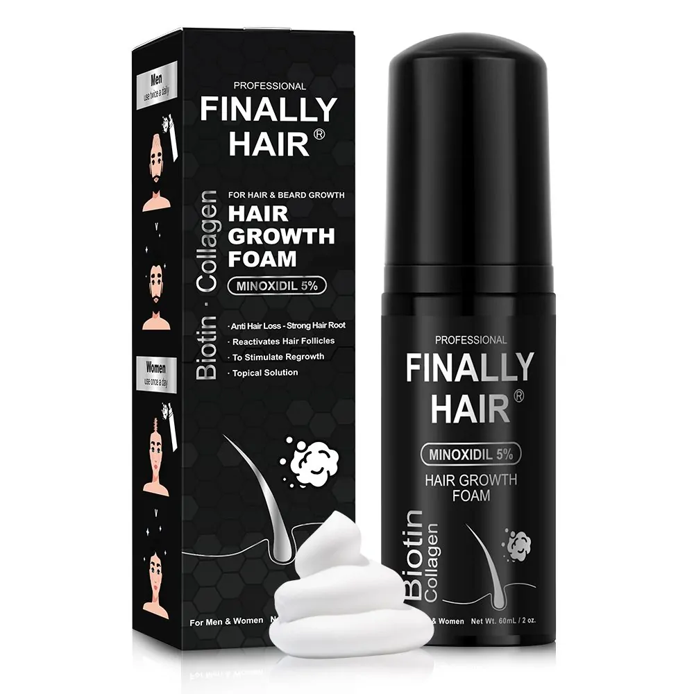 Hair Regrowth Foam 5% Minoxidil Biotin Collagen Unisex Hair Growth Serum 19 NEW! 5% Minoxidil Biotin + Collagen Unisex Hair Growth FOAM